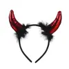 Faixa de Cabeça Divertida com Chifres de Diabo Tema Halloween Festa Fantasia Faixa de Cabeça Faixa de Cabeça Acessórios de Cabelo de Pelúcia para Adultos e Crianças