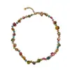 Estilo Bohemio Collar Largo de Conchas de Colores con Cuentas Moda Vacaciones en la Costa Cadena para Suéter de Temperamento Gargantilla Versátil
