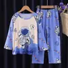 Pijama para Niños Traje de Manga Larga Primavera y Otoño Pijama para Niñas Ropa de Casa para Niños Ropa de Bebé de Dos Piezas Ropa Infantil Tailandesa