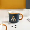 Taza de Cerámica con Dibujo de Oso de Dibujos Animados Creativo Coreano Taza para Pareja Estudiante Taza de Café de Oficina Taza para Desayuno Leche