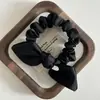 Anel de Cabelo com Laço de Cetim da Coreia do Sul Etiqueta de Metal Retro Francês Tira de Cabelo de Alta Qualidade Headwear Elegante para Mulheres