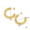 Personalidade Europeia e Americana Moda Elegante Martelo Em Forma de C Brincos Femininos High-end Elegante Aço Inoxidável 18k Ouro Brincos