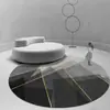 Alfombra Redonda Simple Transfronteriza para Sala de Estar, Sofá, Mesa de Café, Silla de Oficina en Casa, Resistente al Desgaste, Fácil de Cuidar, Felpudo, Personalizable