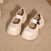 Zapatos Mary Jane de Cuero con Suela Gruesa para Mujer 2026 Nuevos de Primavera y Otoño Estilo Universitario Zapatos Jk para Combinar con Faldas, Zapatos de Salón con Cierre de Velcro, Zapatos de Plataforma