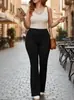 Pantalones de yoga acampanados de cintura alta populares europeos y americanos, alta elasticidad, levanta glúteos, pantalones deportivos de fitness adelgazantes, corte ajustado, ligeramente acampanados, adecuados para usar al aire libre