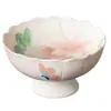 Taza Maestra Cerámica de Alto Pie con Boca de Flor, Peonía Rosa Claro Pintada a Mano de las Dinastías Tang y Song para Uso Doméstico, Juego de Té Kung Fu, Taza de Té para Mujeres, Taza de Degustación