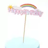 Enfeites de Tassel para Decoração de Bolo Novo Estilo Lindo Romântico Arco-Íris Festa de Aniversário Decoração de Mesa de Confeitaria Acessórios