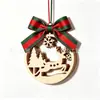 Colgante de Madera Hueca de Navidad al por Mayor Talla de Madera Cruda Adornos de Navidad Decoraciones para Árbol de Navidad Manualidades