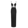 Vestido bandage de tricô, caimento justo, alças finas, modelador, para ir ao trabalho, encontros, banquetes, vestido longo, vestido bandage
