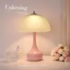 Luminária de cabeceira nórdica com um toque luxuoso e sofisticado, luminária de mesa decorativa em forma de abóbora para o quarto, abajur criativo de vidro vintage para pousadas
