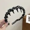 Elegante Faixa de Tecido para Mulheres com Alta Pressão na Coroa, Faixa para Lavar o Rosto, Novo Acessório de Cabelo 2025 Preto Toque de Luxo