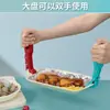 Clip Antideslizante Anticalcáreo de Silicona de Alta Calidad Soporte para Plato Rallador Tazón Clip Antideslizante Clip Aislante de Calor para Horno de Microondas