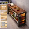Estante de suelo multicapa para barra de bar, mesa estrecha con estantes, mesa de comedor, mesa divisoria para sala de estar, mesa larga simple de ocio para balcón