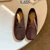 Sapatilhas retrô de couro genuíno, com sola macia e confortáveis para usar o dia todo, mocassins femininos sem cadarço, sapatos Mary Jane, perfeitos para o trajeto