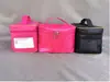 Bolsa de Cosméticos con Texto Impreso, Bolsa de Salón de Belleza, Artículos de Tocador para Almacenamiento, Bolsa de Cuidado, Borde Blanco Cuadrado, Rojo Grande