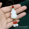 Atacado jade branco gordura de ovelha natural Xinjiang pingente de cabaça Jade Dourado pingente de jade Fu Lu fornecimento ao vivo