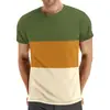 Amazon Verão Tamanho Plus Casual Gola Redonda Manga Curta Top Masculino Transfronteiriço Divisão de Cores Moda Masculina Fitness Esportes Camiseta