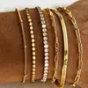 Moda Europea y Americana Transfronteriza Pulsera de Lunares Hecha a Mano para Mujer Cadena de Diseño Personalizado de Acero Inoxidable Joyería de Nuevo Estilo