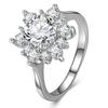 Novo anel criativo de floco de neve com diamante moda europeia e americana temperamento feminino cobre banhado a ouro anel de diamante ouro rosa anel