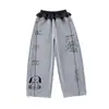 Conjunto Casual de Outono para Meninas 2026 Novo Estilo Crianças Pequenas e Grandes Slim Fit Camiseta de Manga Longa Calça de Moletom com Desenho Calça de Renda de Perna Larga