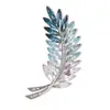 Broche de pena de cristal degradê, toque de luxo leve e de alta qualidade, alfinete de terno requintado e versátil, acessório de vestido de nicho