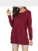 Europa y Estados Unidos camiseta de manga larga para mujer transfronteriza algodón cuello redondo bordado casual holgada estación independiente con abertura Amazon comercio exterior