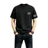 Camiseta Masculina de Verão Nova, Manga Curta, Peso Pesado, Gola Redonda, Solta, Moderna, Versátil, Top Casual de Meia Manga, Camiseta Masculina de Manga Curta