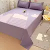 2026 Algodón Puro Color Sólido Sin Estampar Algodón Lavado Sábana Individual Cama Individual Pieza Única