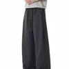 Calça casual reta de listras com caimento solto, estilo old money, cleanfit, para homens, primavera e outono, calça longa de luxo leve de alta qualidade
