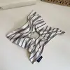 Pañuelo Cuadrado Rayado Artístico Anillo para el Cabello Retro Todo Fósforo Sentido de Alta Calidad Anillo Cuadrado de Satén para el Cabello Anillo para el Cabello de Intestino Grande de Alta Elasticidad