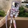 Adecuado para Funda de Teléfono Móvil Nokia Cáscara Blanda Pareja Nuevo Dos Tonos Moderno Diagonal Resistente al Polvo Colgante del Cuello Simple Creativo Versión Q