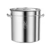 Cubo para sopa de acero inoxidable 304, cubo multiusos, cubo al por mayor para hoteles, cubo de almacenamiento de agua de gran capacidad con tapa, cubo alto para sopa