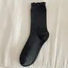 Calcetines tobilleros nuevos con volantes, calcetines de media pantorrilla para mujer, calcetines de algodón estilo japonés para otoño/invierno, perfectos con sandalias Birkenstock, calcetines de encaje de color liso