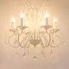 Lámpara Minimalista Americana de Lujo Ligero de Cristal y Hierro Forjado para Sala de Estar, Restaurante, Dormitorio, Lámpara de Vela Postmoderna, Candelabro de Personalidad para Tienda de Ropa