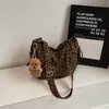 Bolso de Hombro Plegable Estampado de Leopardo Estilo Coreano 2025 Invierno Nuevo Aspecto Elegante Retro Bolso Tote Casual Estilo Occidental