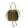 Bolso de mano casual de estilo coreano de alta calidad para mujer, nueva colección 2026, bolso de hombro retro de nicho, elegante bolso tipo cubo con cordón