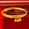 Pulsera vietnamita Shajin III con campana y anillo, de latón chapado en oro, cerrada, multianillo, estilo francés antiguo, para mujer, venta al por mayor