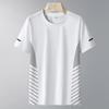 Verão Nova Seda Gelada Camiseta Masculina Secagem Rápida Esportes Lazer Masculino Manga Curta Ar Condicionado Pano Cor Sólida Camiseta Masculina Manga Curta