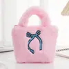 Bolsa de Mão de Pelúcia Fofa Transfronteiriça Bolsa de Ombro Bolsa Transversal Porta-Moedas Laço de Cereja Flor Bolsa Infantil Fabricante Atacado