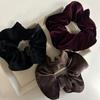 Diadema de terciopelo de alta gama francesa para coleta grande, Diadema de moda y exquisita con overlock, Diadema Elegante con Flor para Moño
