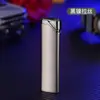 Isqueiro Longo Criativo à Prova de Vento Chama Vermelha Isqueiro de Cigarro Conjunto de Fumar de Metal Personalizado Presente para Homem Fabricante Atacado