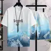 Traje Deportivo Casual para Hombre Verano Nuevo Manga Corta Shorts Juventud Transfronterizo Deportivo Conjunto de Dos Piezas