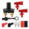 Fuente de alimentación para batería de yate RV interruptor de apagado de 4 orificios interruptor de llave de batería con terminal cubierta protectora roja y negra