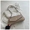 Bolso de Hombro Estilo Coreano Retro con Hebilla de Pin Bolso Baguette para Debajo del Brazo Mujer Verano 2026 Color Sólido Simple Bolso de Hombro Bolso con Textura de Nicho