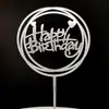 Cartão de feliz aniversário cartão de bolo de aniversário plug-in de acrílico para bolo bandeira vermelha da rede ornamentos de decoração de bolo