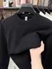 Suéter de punto de manga larga y cuello redondo para hombre para otoño e invierno, una capa base gruesa, ligera y lujosa con contenido de lana, en colores lisos, perfecto para usar en capas