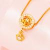 Pingente Coração de Ouro 18K Imitado Pan&Jia Full Diamond Acessório para Pulseira DIY para Mulheres, Atacadista Fabricante de Acessórios de Ouro de Areia Transfronteiriço