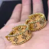 Pendientes de Flor de la Suerte Dorada V Vanjia Gypsophila Pendientes de Kaleidoscopio de Trébol de Cuatro Hojas Moda Pendientes de Mujer Venta Directa de Fábrica por Lote