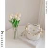 Bolsa Cubo de Camelia Estilo Fragante de Alta Calidad 2022 Nueva Bolsa para Mujer Bolso de Hombro de Mano Cruzado Bolso de Cadena Cuadros de Diamante