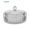 Frasco de Almacenamiento Redondo de Vidrio Grueso en Relieve Frasco de Almacenamiento para Dulces Frasco para Cubos de Azúcar Caja para Especias Caja de Purificación Desmagnetizante de Cristal